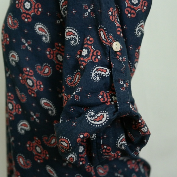 Lucky Brand Paisley Half Button up Tunic Top XS - Picture 4 of 7